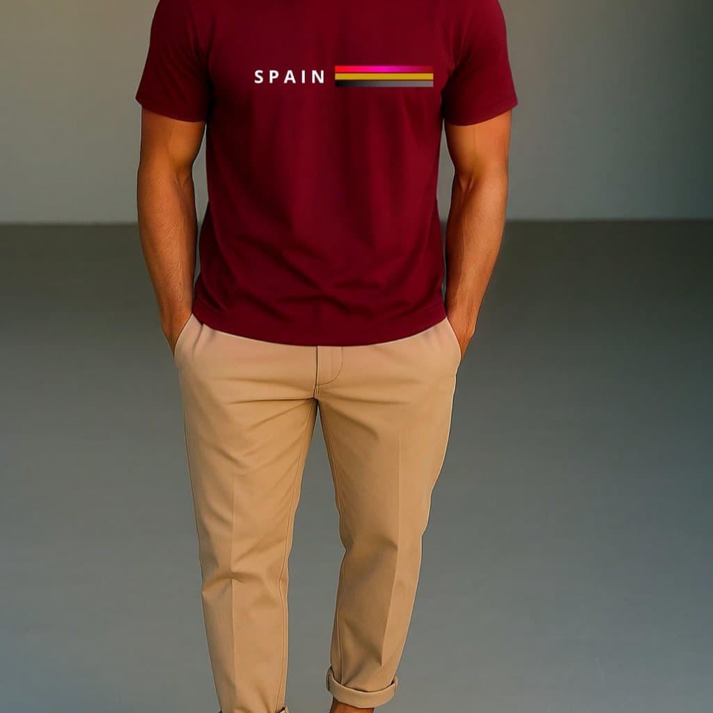 Camiseta Masculina Spain Espanha Retro Seleções País 100% Algodão Lançamento Promoção