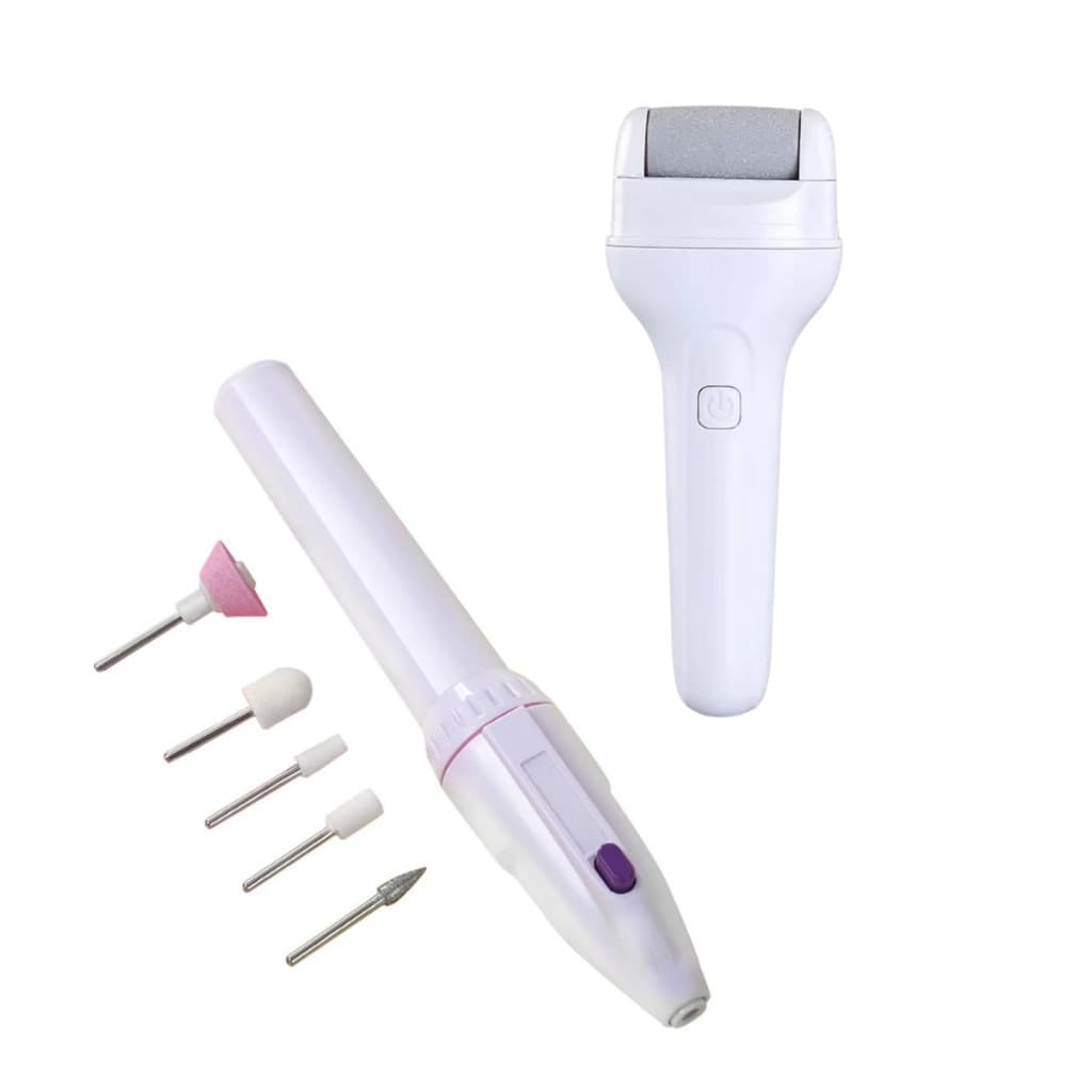 Kit Lixa De Unha Eletrica C/ Brocas + Lixa De Pe Proficional