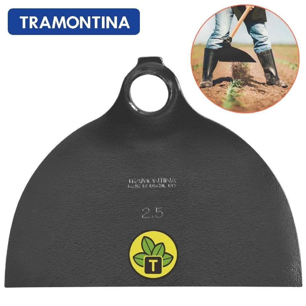 Enxada Larga 2.5 em Aço Tramontina Sem Cabo Para Uso Geral Limpeza Jardim Construção Capinar