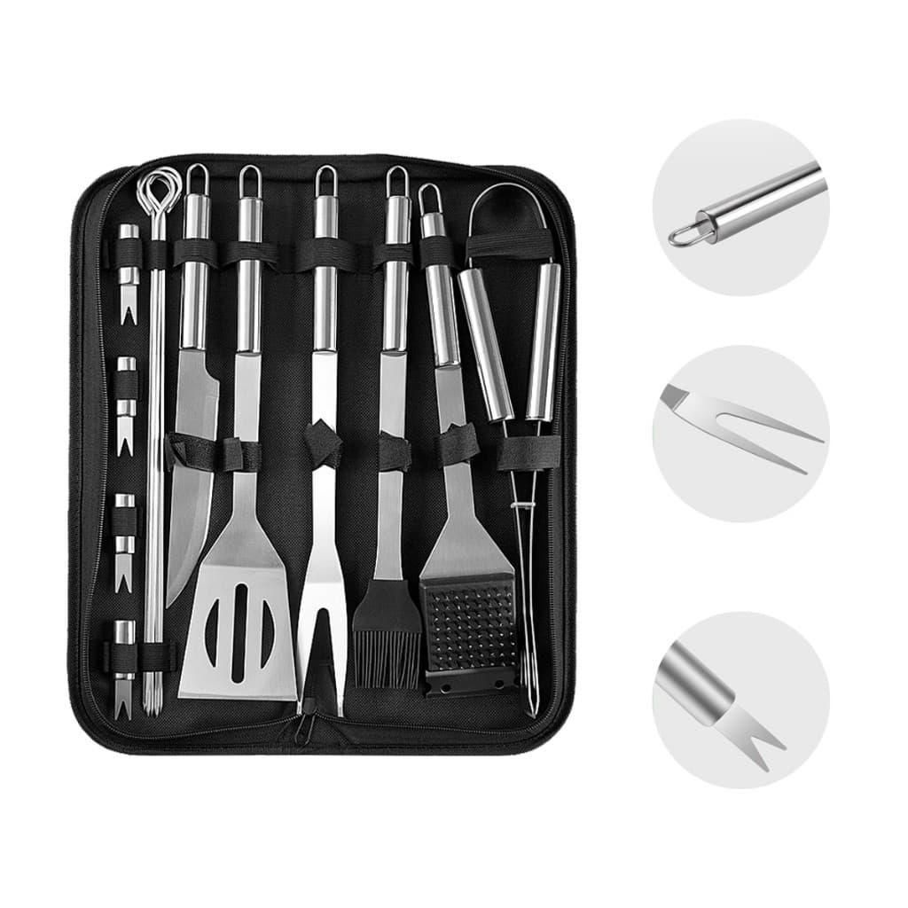 15 Peças Churrasco Inox Maleta Com Kit Jogo Faqueiro Para Churrasco Kit Faca Profissional Premium
