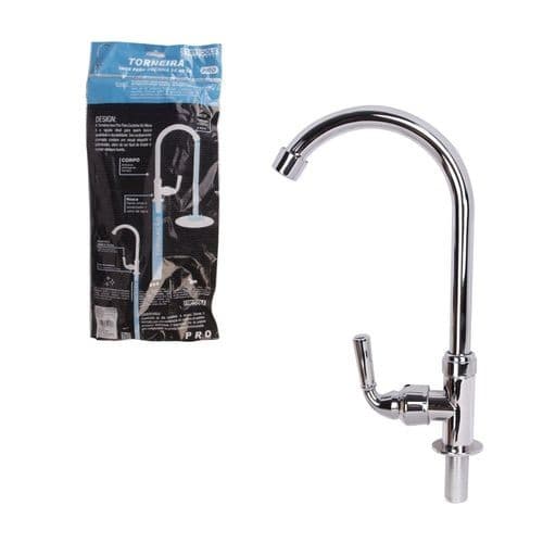Torneira Mesa Cozinha Inox Aco Inoxidavel Bica Giratoria Mono Comando
