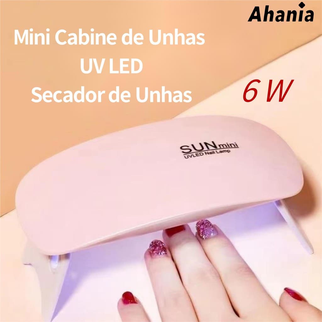 Mini Cabine de Unhas UV LED 6W Secador de Unhas Forninho SunMini Seca Esmalte Comum, Gel UV e Olho de Gato Portátil