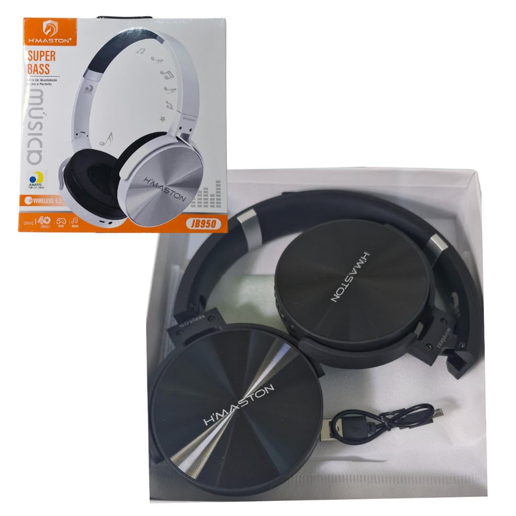 Fone de Ouvido H'maston JB950 Wireless 5.3 Tipo C Gamer Músic