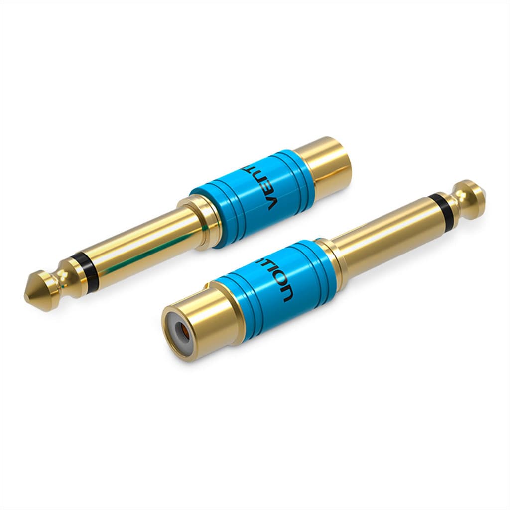 Kit 2 Adaptador Plug P10 Macho Para RCA Femea Profissional