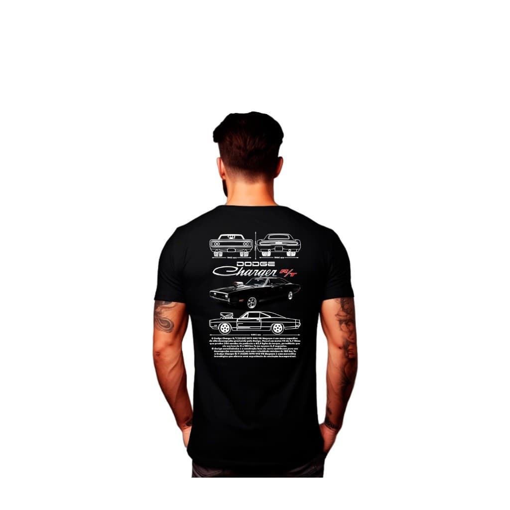Camiseta T-shirt Longline Carro Charger R/t 197 Luxo