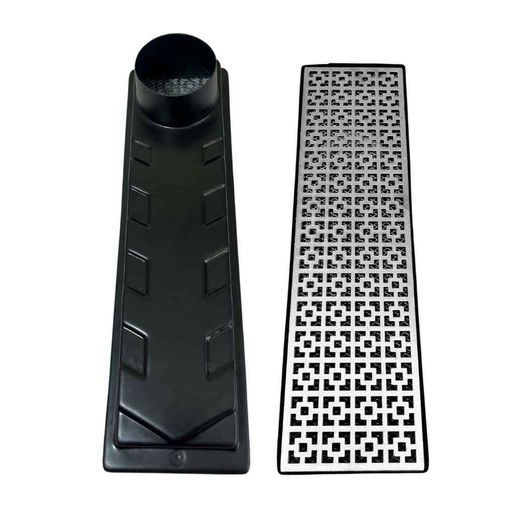 Ralo Quintal 15x50 Alumínio Dubai Saída no Canto 75mm com Tela Anti Insetos