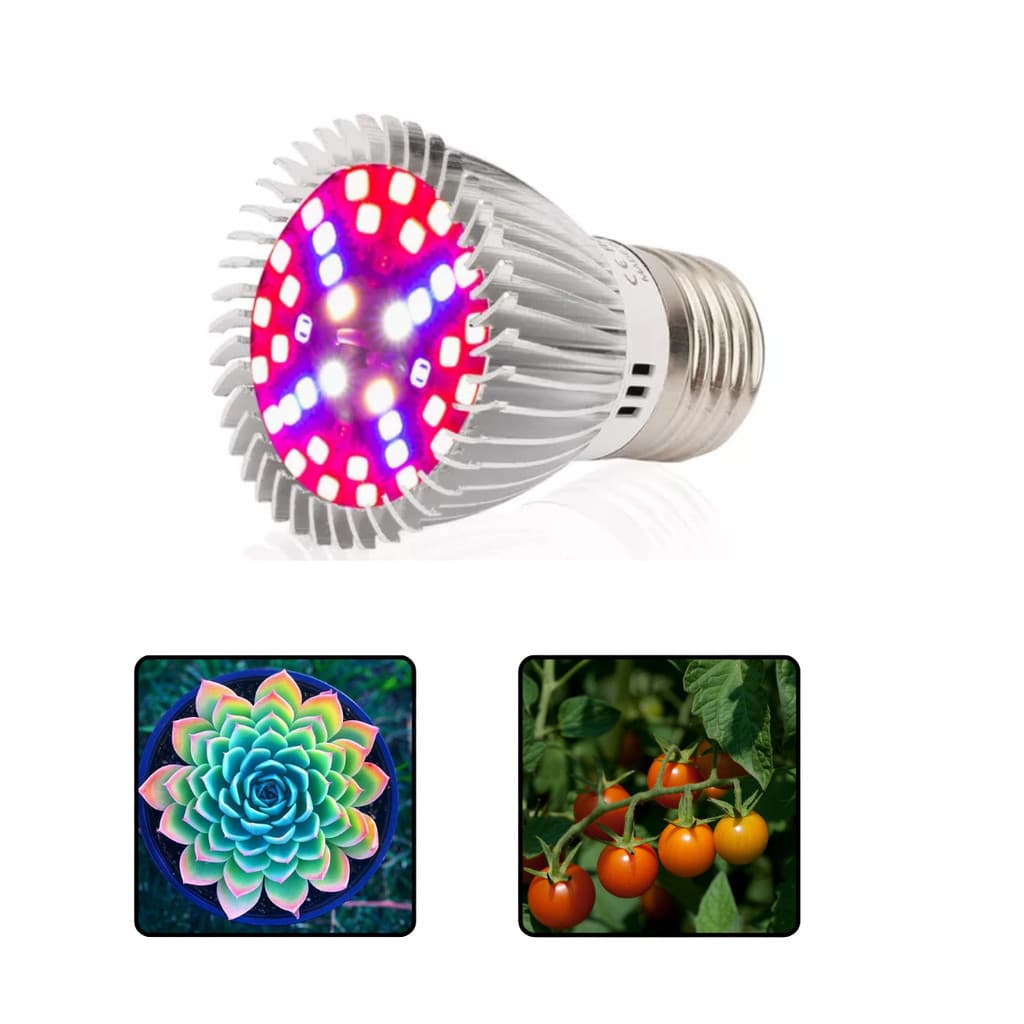 Lâmpada Plantas LED Grow 18W Com Luz Solar - Consiga o Resultado Esperado Correlação Ao Crescimento de Suas Plantinhas