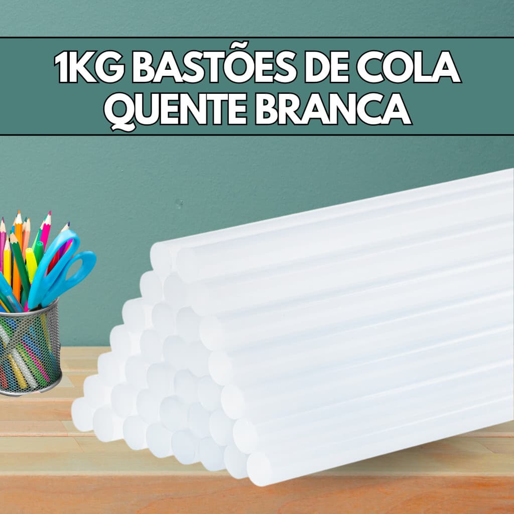 Bastao Cola Quente Refil Branca Fina 7mm Grossa 11mm Pacote - Escolha Seu Kit