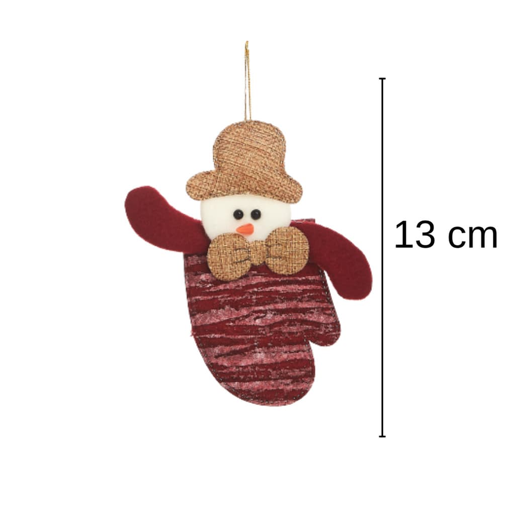 Enfeite Decorativo Natalino - Penduricalho Boneco de Neve - Decoração Pendente Árvore de Natal Luxo
