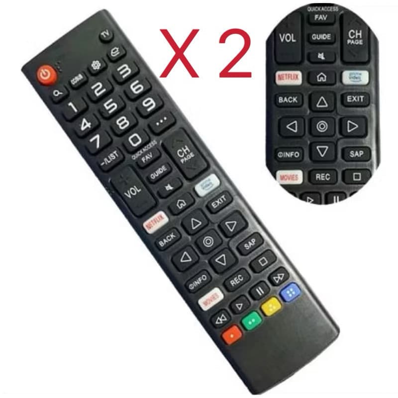 kit 2 Controle Remoto Compativel Tv L  Smart Netflix Movies Amazonas - Substituto Compatível