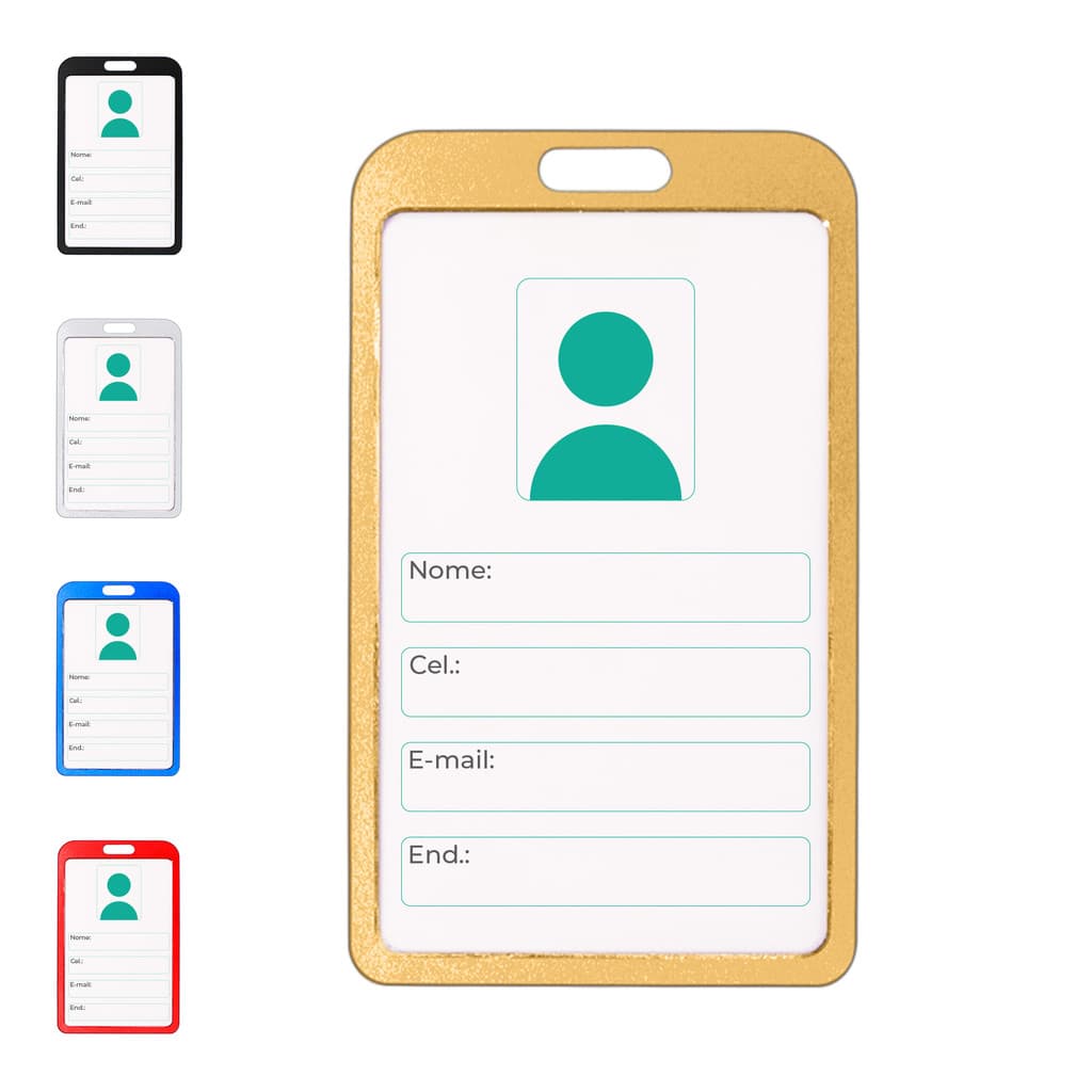 10 Porta Crachás Rígido De Alumínio - Crachá para Eventos, Trabalho, Escola, Identificação
