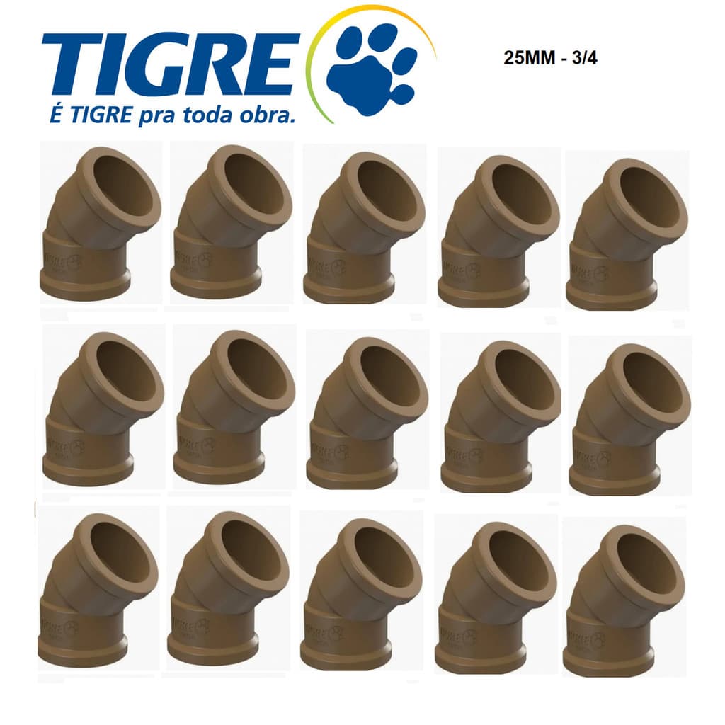 KIT 20 PEÇAS JOELHO 45X25MM -AGUA-TIGRE