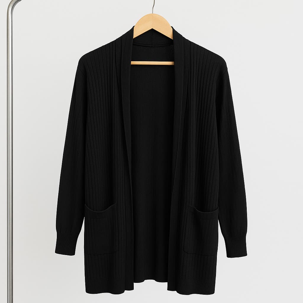 Casaquinho Feminino Cardigan Básico Soft com Bolsos