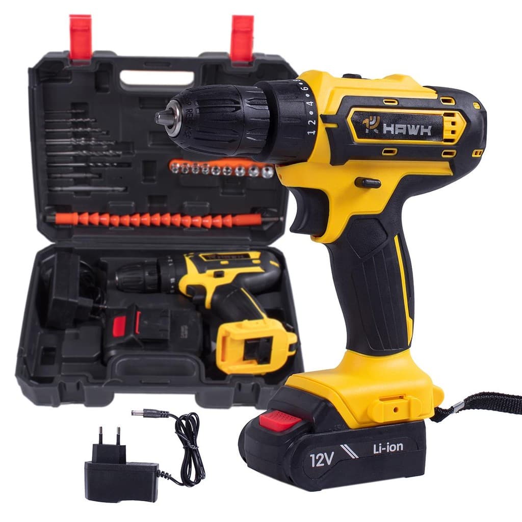 Parafusadeira Furadeira 12V 3/8" Bivolt Li-Ion 1.3Ah Hawk HW1045