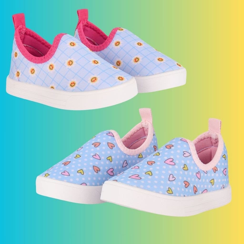 kit Tenis Infantil 2 pares Feminino Masculino Caminhada Corrida Lycra Antiderrapante Flor Coração 20 ao 34