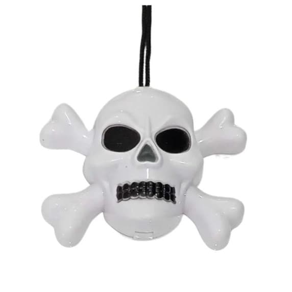 Colar Halloween Caveira Branco- Acessórios Fantasias