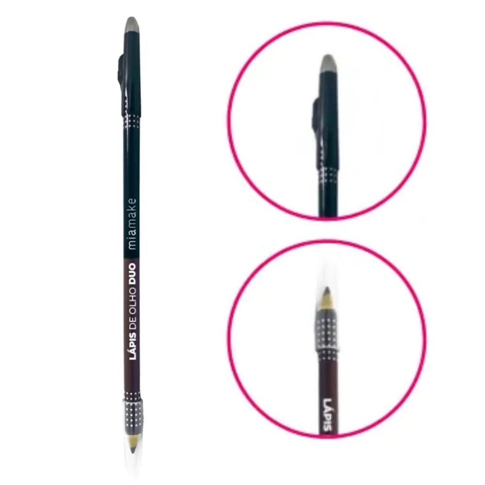 Lapis De Olho Duo Com Apontador Mia Make Preto e Marrom