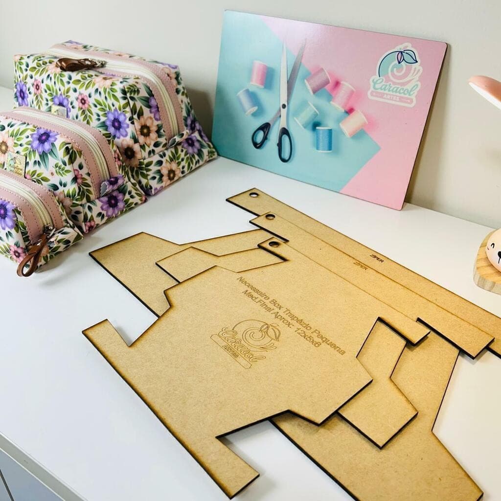 MOLDE EM MDF - Necessaire Trapézio Box 3 Tamanhos