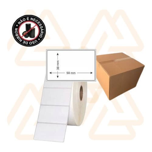 Etiqueta Térmica Adesiva 50x30 1 Coluna 5000 Unid - 5 Rolos