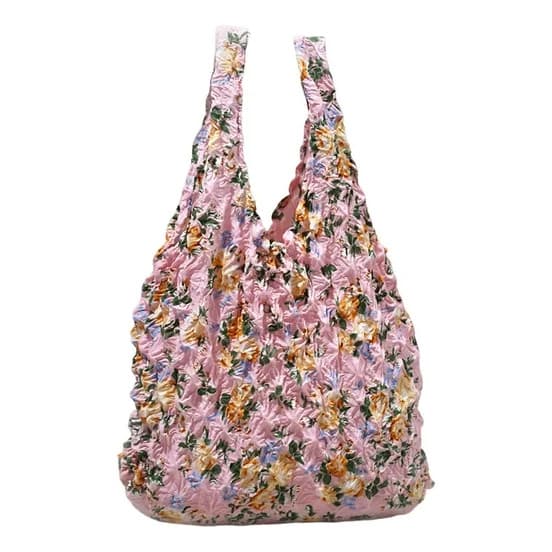Bolsa Sacola Magica Estica Reutilizavel Grande Rosa Colorida