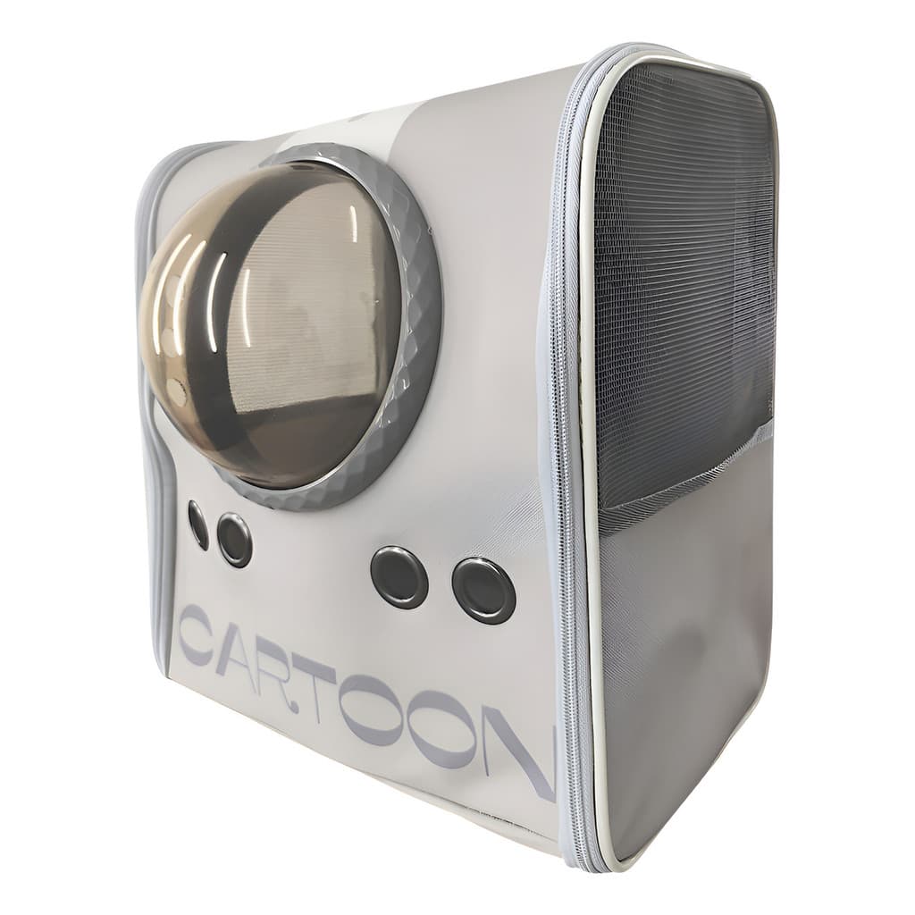 Bolsa Transporte Pets Astronauta Gato Cao Respiravel Cinza G