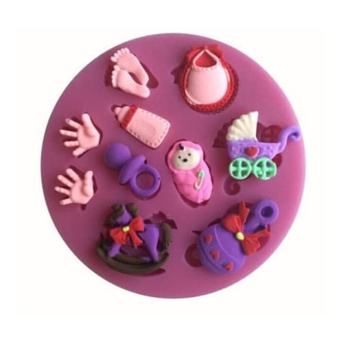 Molde De Silicone Chá De Bebê Maternidade P/ Confeitaria
