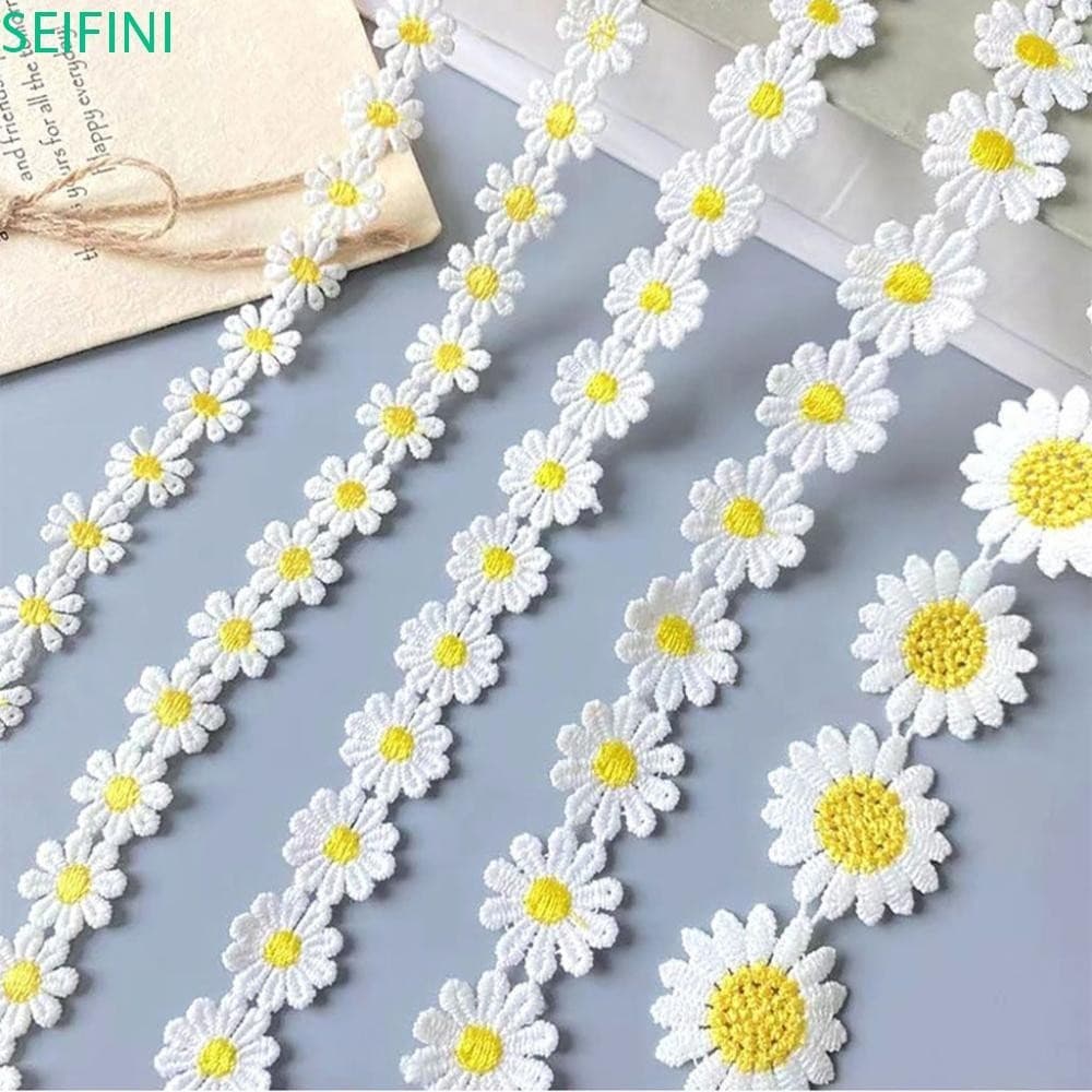 Seifinini Daisy Lace Trim Bright Creative Headwear Decoração Artesanal Pequena Flor Amarela Artesanato De Bricolage
