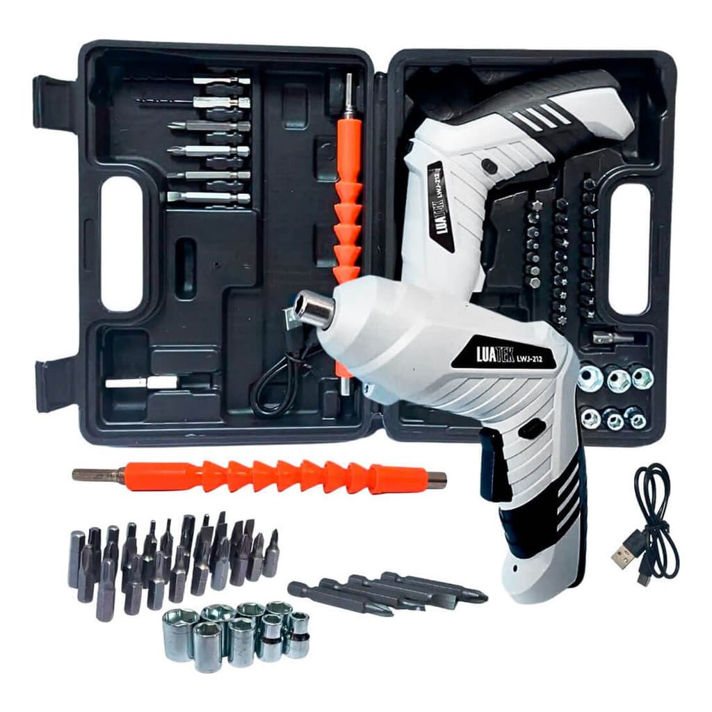 Kit Mini Parafusadeira Profissional Portátil Sem Fio 47 Pçs