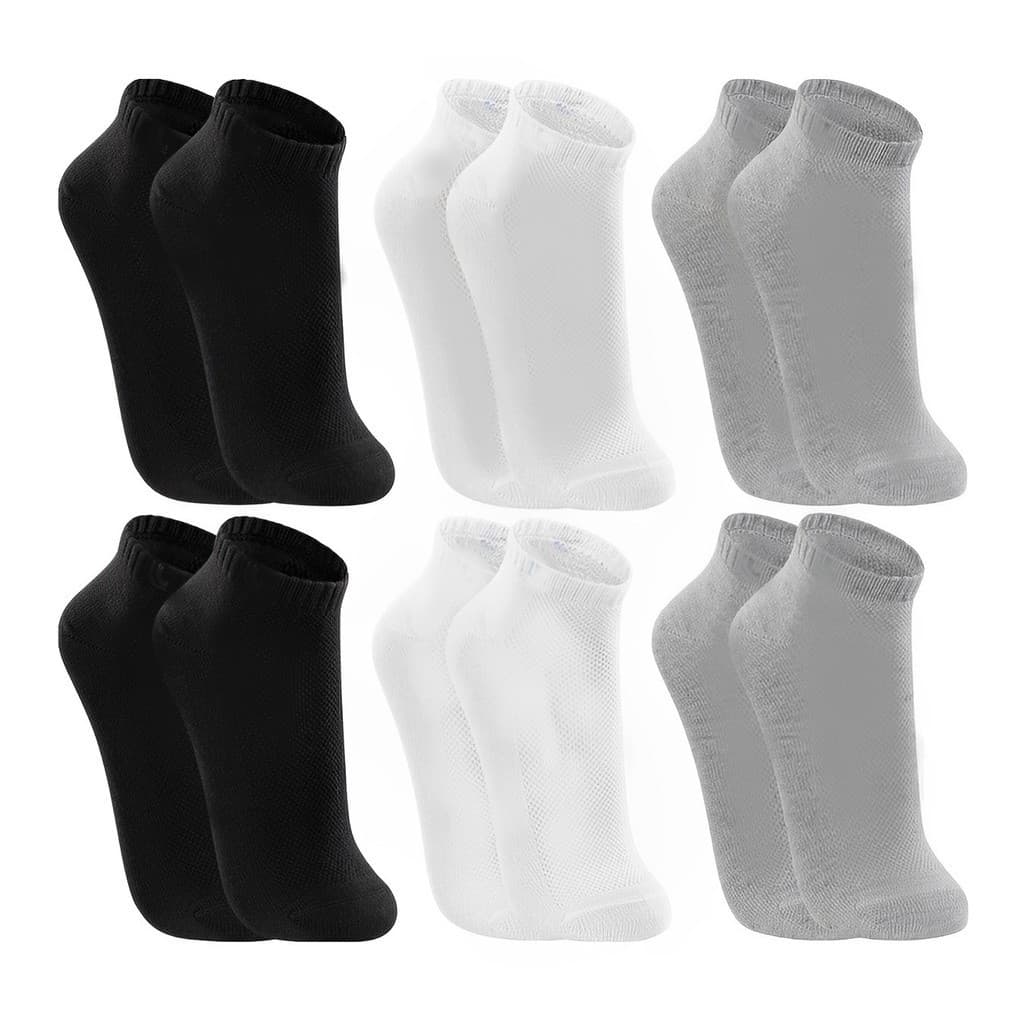 12 Pares de Meias Soquete Masculino Cores Variadas