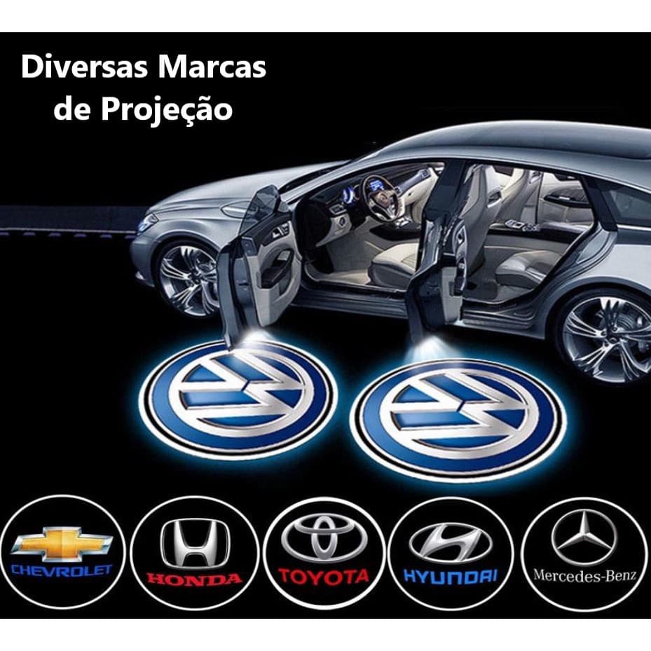 VL201 - 1 par Lâmpada LED Sem Fio Para Carro/Projetor De Luz Laser Bem-Vindo com Marca de Carro Universal Decorativo