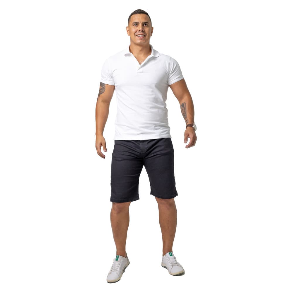 Bermuda Jeans Masculina Elastano Premium Casual Moda Verão Confortável Sarja