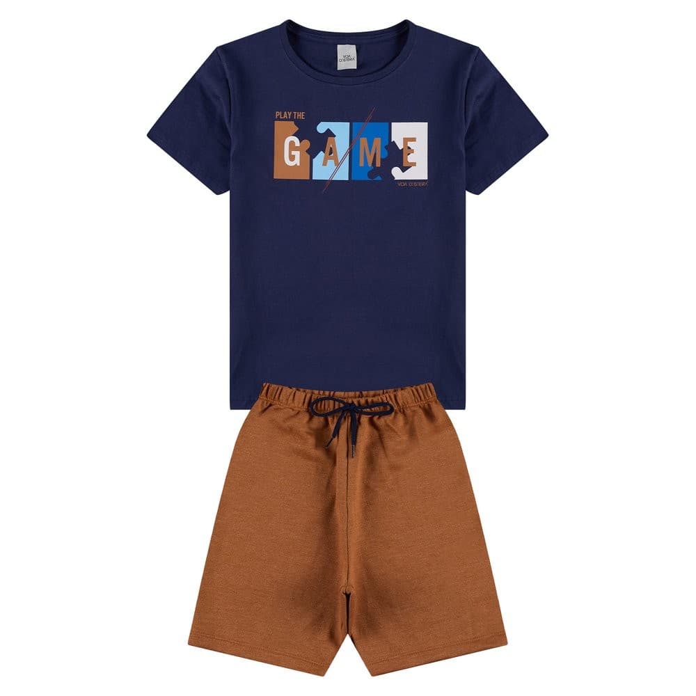 Conjunto Infantil Play The Game Marinho