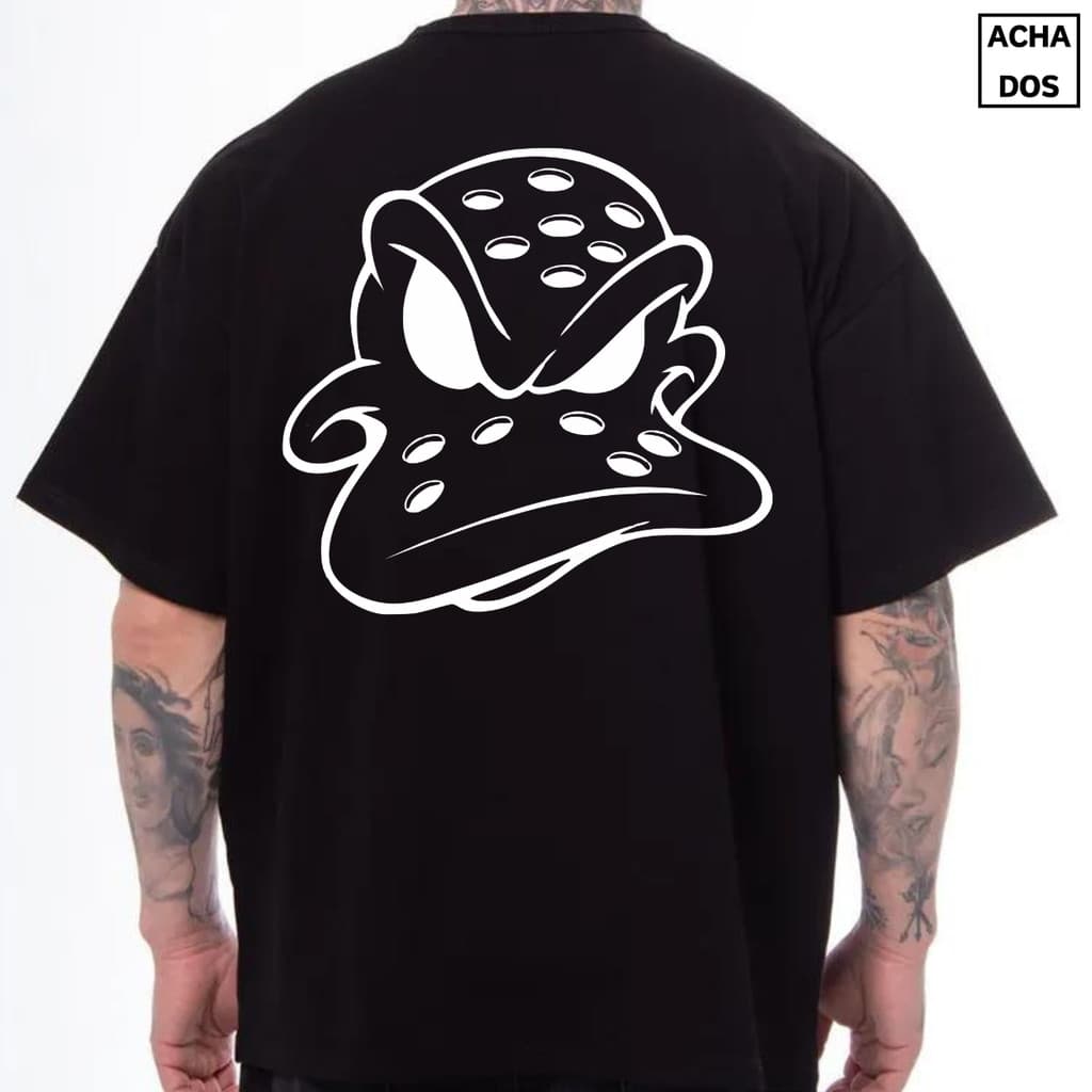 Camiseta Oversized Mighty Ducks Streetwear Malha Algodão Premium