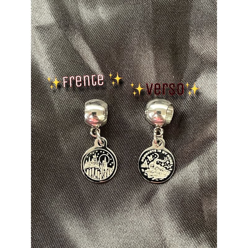 berloque charm hogwarts harry potter aço inoxidável