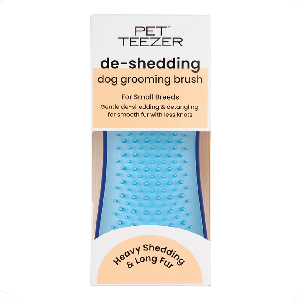 Escova e Rasqueadeira DeShedding Pet Teezer Cães Pequenos Azul