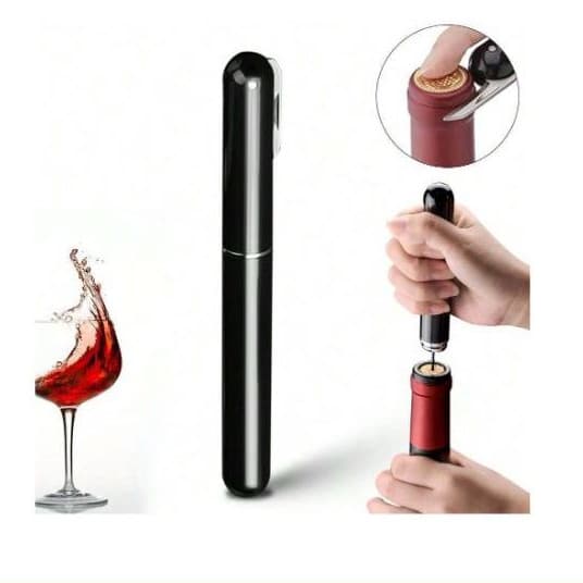 Abridor de Garrafas Vinho Portátil Estilo Caneta A Vácuo com Bomba de Pressão de Ar Agulha em Aço Inoxidável KL-002101