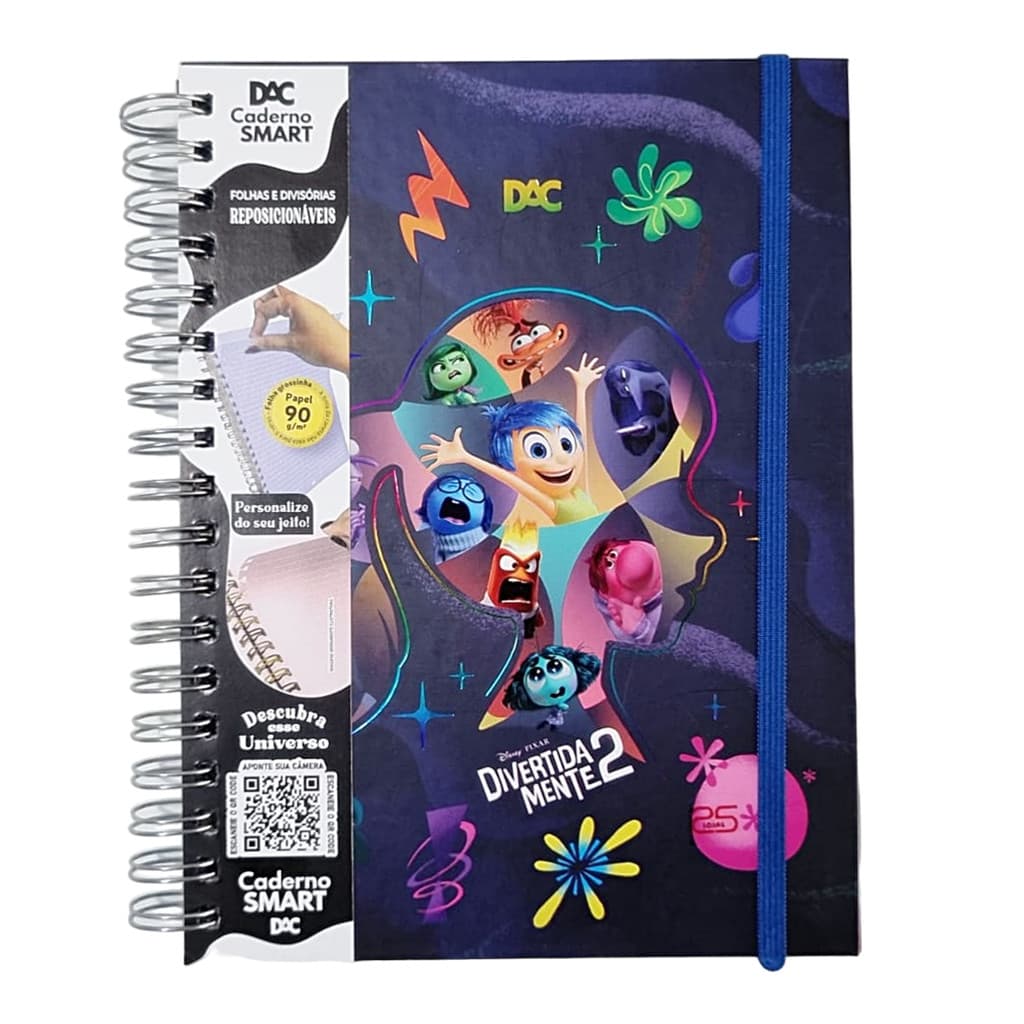 Divertidamente Caderno Smart 80Fls Reposicionáveis Colegial