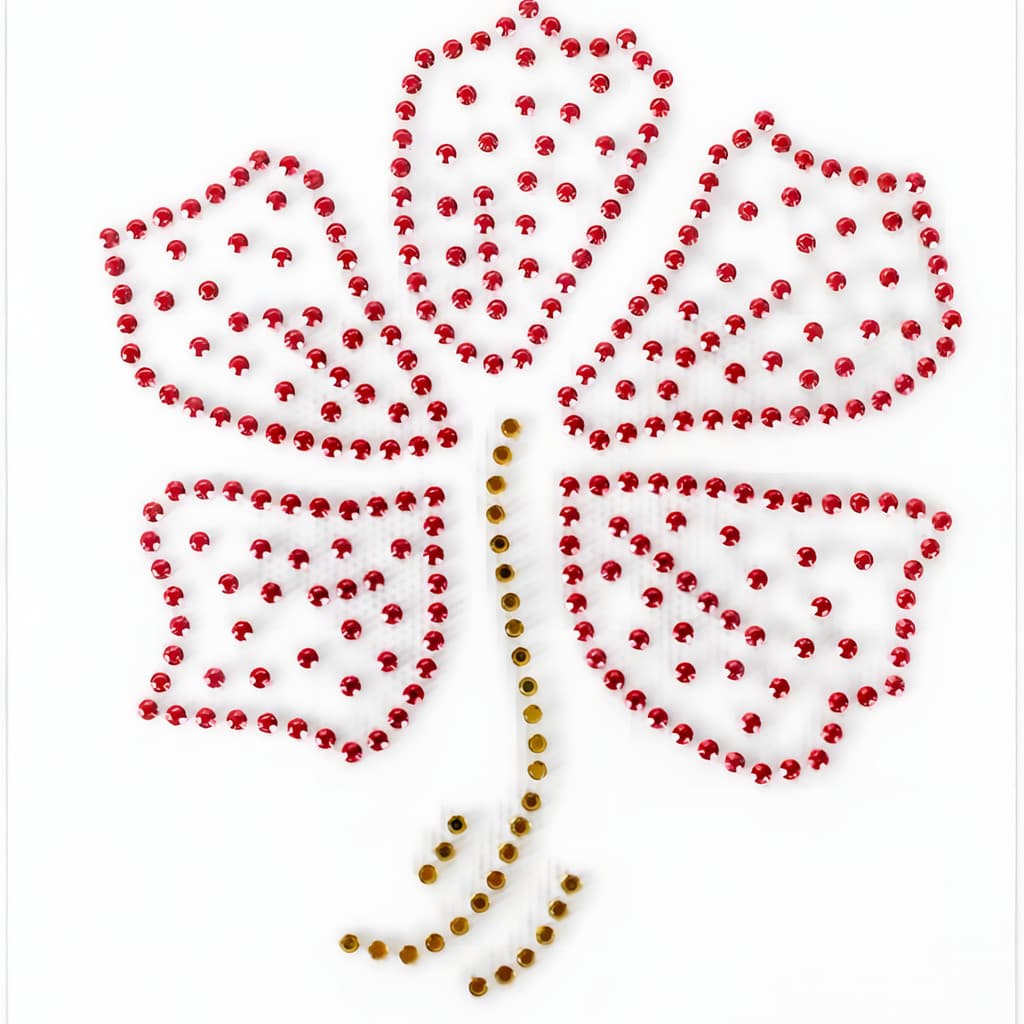 Desenho de Strass Hotfix Flor Hibisco 12x13,5cm Termocolante