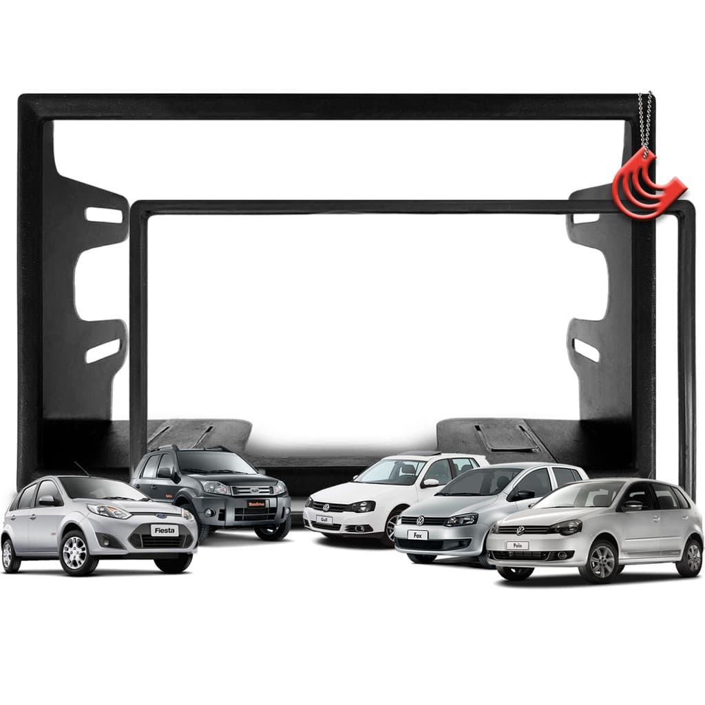 Moldura Painel 2Din P/ Central Multimidia Dvd Mp5 Tela Japonês Golf Polo Fox Bora Fiesta Ecosport