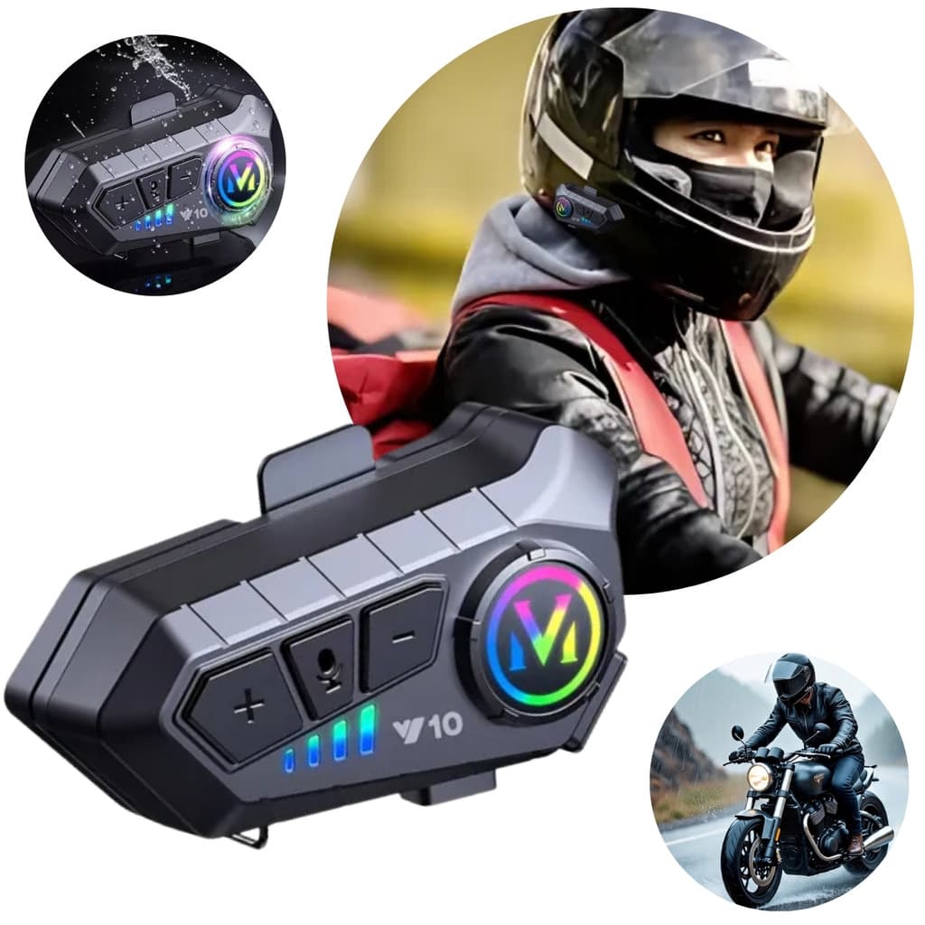 Fone de Ouvido para Capacete Moto com Microfone Bluetooth À Prova D'água Intercomunicador Sem Fio Motoboy Viagem