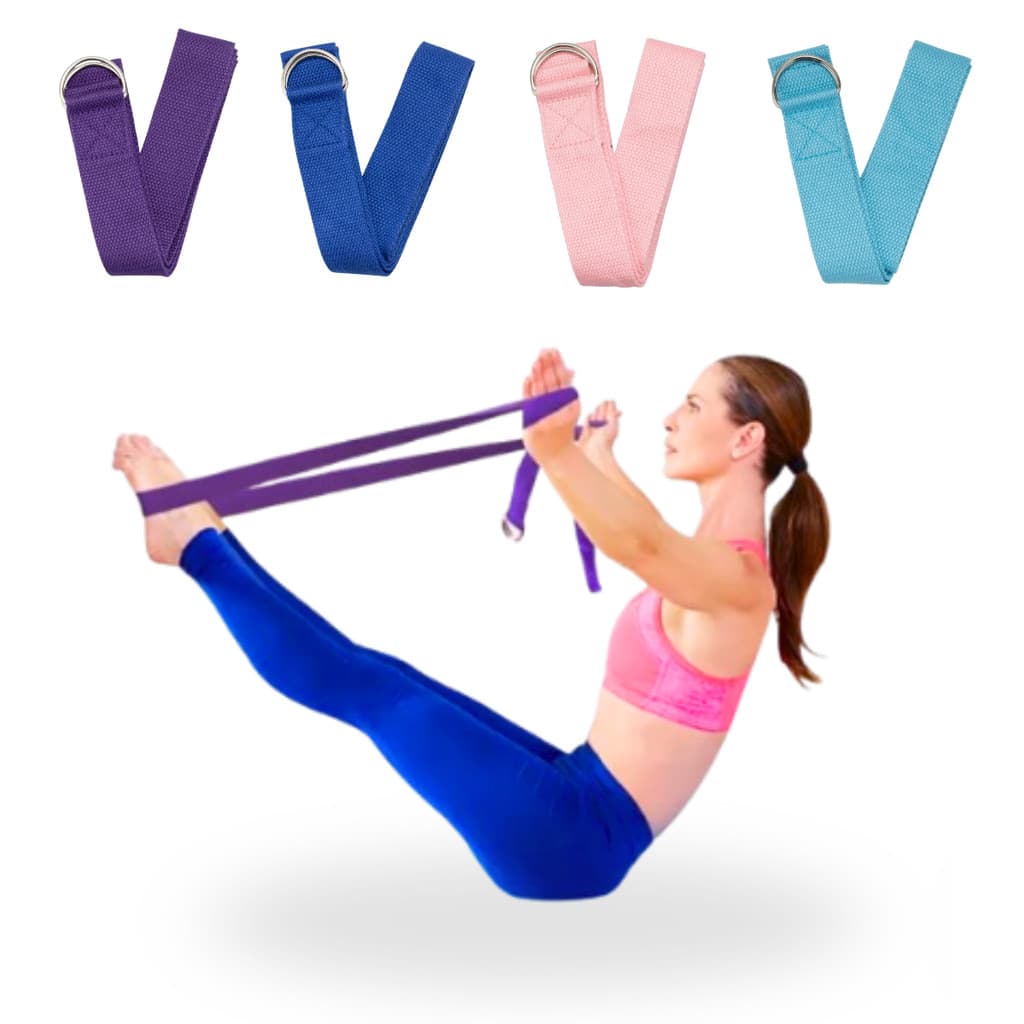Faixa Cinto de Alongamento Fita Yoga Strap Pilates Alongar Algodão Funcional Fisioterapia Ioga