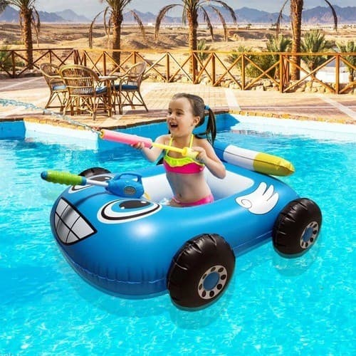 Boia Infantil Inflável Carro Com Jato D'água Piscina Bote