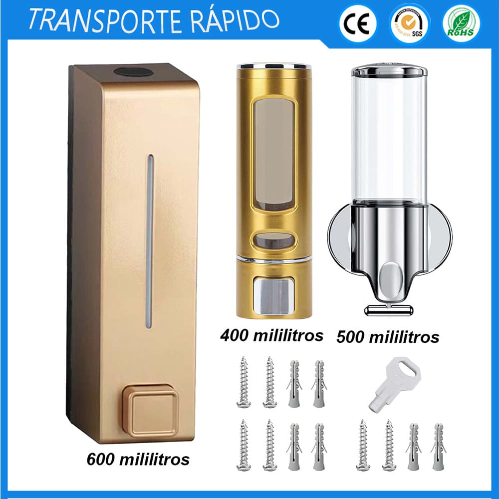 Dispensador de sabão manual de parede 400/500/600ml Dispensador de sabão de impulso Dispensador de sabão líquido ou de m