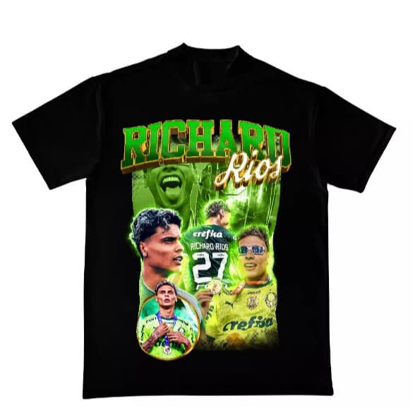 Camiseta Premium Unissex 100% Algodão Jogador Futebol Richard Rios Lançamento 2025