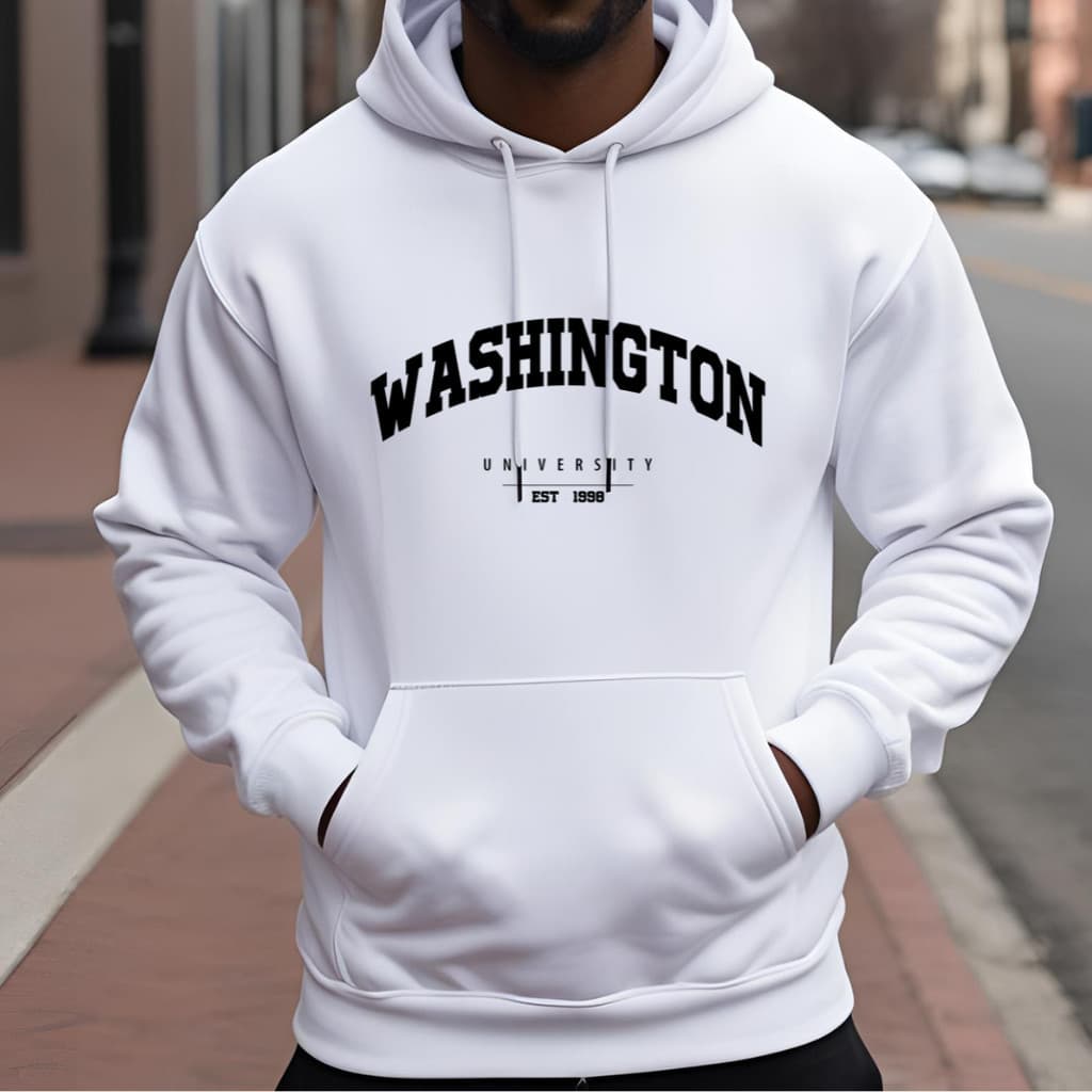 Moletom blusa de frio canguru estampado washington