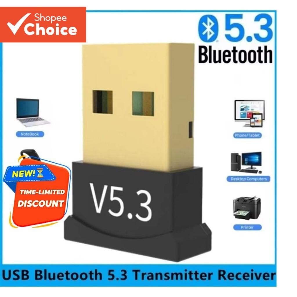 Adaptador USB Bluetooth5.3 Sem Fio Para PC Laptop Alto-Falante Receptor De Áudio Transmissor