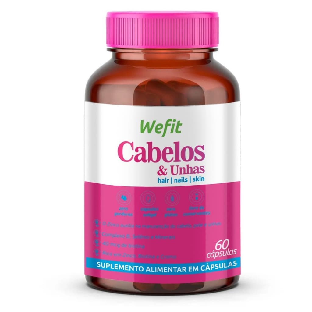 Cabelos e Unhas Pote Com 60 Cápsulas WeFit