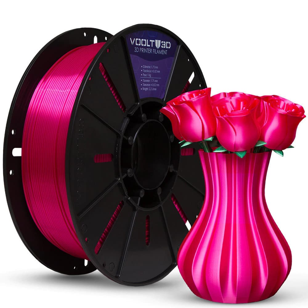 Filamento PLA Rosa Choque V-Silk - 1KG