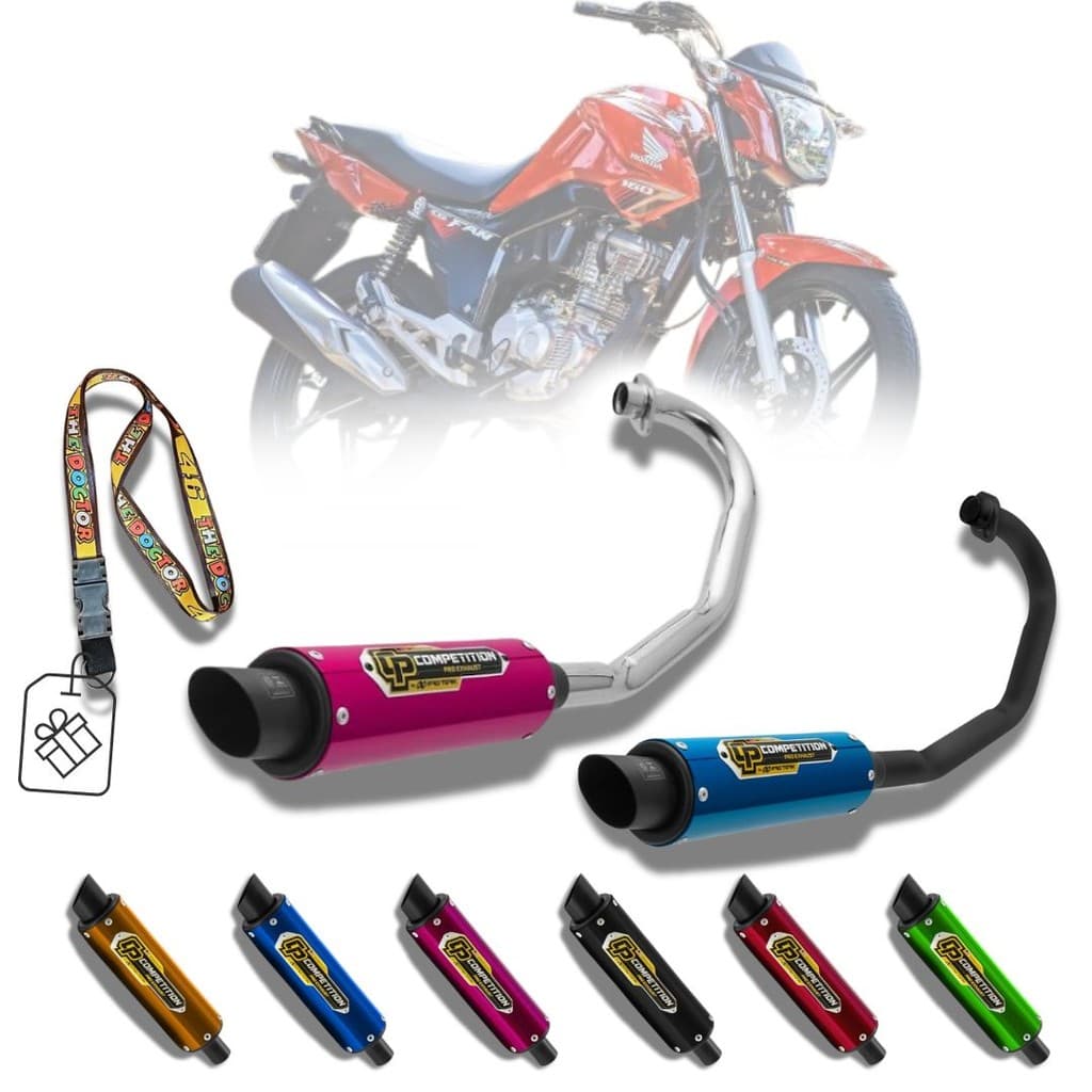 Escapamento Esportivo Fan/Start 160 Mais Chaveiro 2016 a 2024 Cromado Para Moto Pro Tork Competition