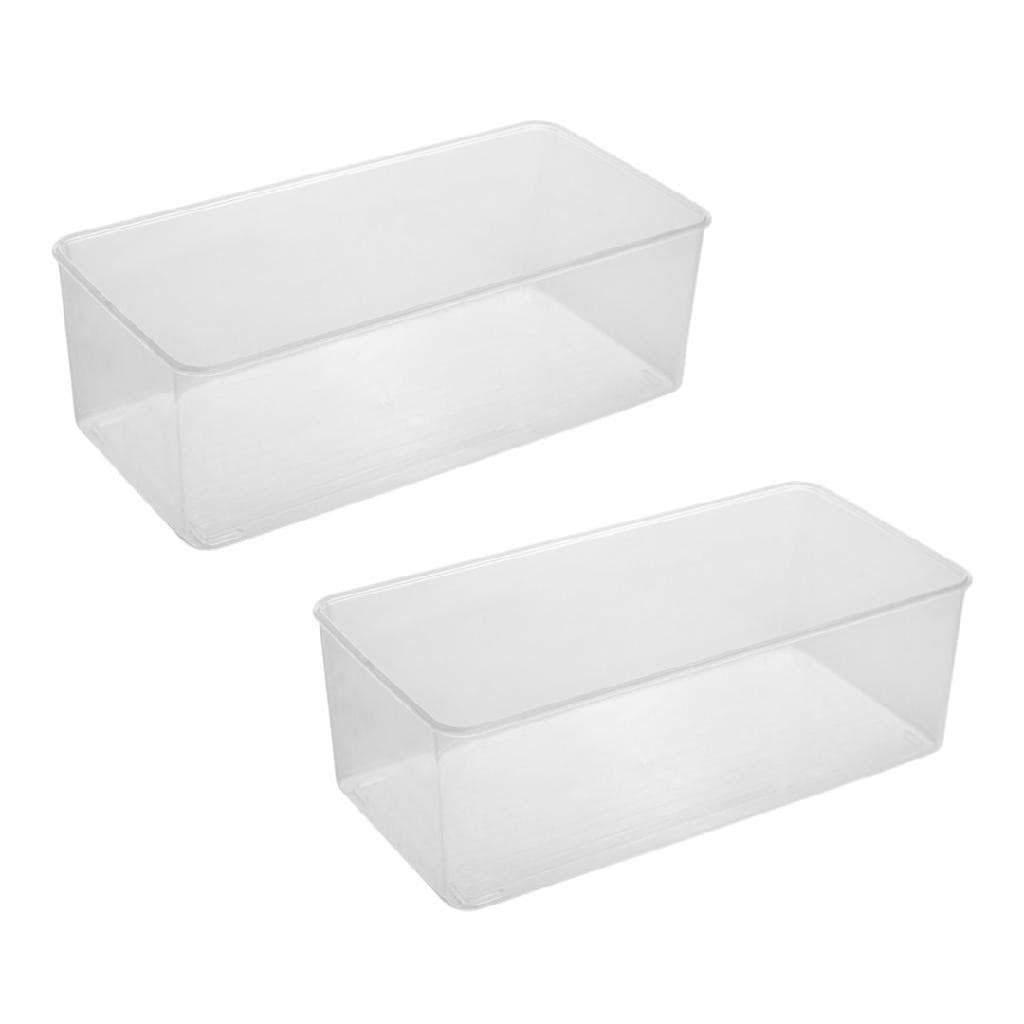 2 Caixas Organizadoras Incolor Tamanho 30x15 Centímetros Geladeira Guarda Frutas Vegetais Legumes